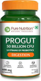 Pure Nutrition Progut Probiotic 50Billion CFU 14 Strains of Probiotics | Gut Health & Bloating