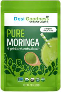 Desi Goodness Organic Moringa Leaf Powder For Weight Loss, Powerful Vitamins & Antioxidants