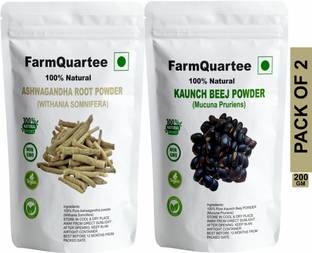 FarmQuartee Natural Organic Ashwagandha Kaunch Beej Powder ( Churna ) - Combo (Pack of 2)