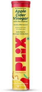 The Plant Fix Plix Apple Cider Vinegar 15 Effervescent Tablets Lemon Masala Flavor with Vitamin B12