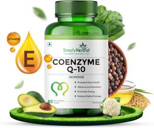 Simply Herbal Coenzyme Q10 200mg Tablets with Bioperine Antioxidant Supplements
