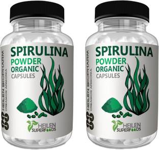 HEILEN BIOPHARM Organic Spirulina Powder 360 capsules X 500 mg, 180 grams