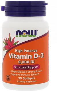 Now Foods Vitamin D-3, High Potency, 2,000 IU, 30 Softgels