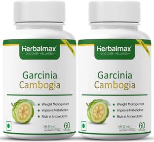Herbal max Garcinia Cambogia (70% HCA) | Natural Fat Burner - 800Mg Veg Capsules