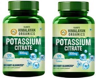 Himalayan Organics Potassium Citrate 800mg Supplement - 120 Veg Tablets x 2