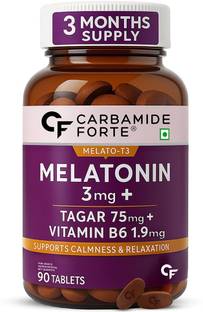 CARBAMIDE FORTE Melatonin 3mg Sleeping Tablets with Tagara 75mg | Deep Sleep Supplement