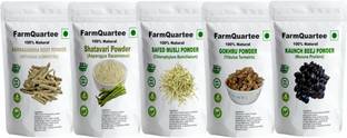 FarmQuartee Pure Ashwagandha Shatavari Safed White Musli Gokhru Kaunch Beej Powder