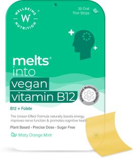 Wellbeing Nutrition Melts Vegan Vitamin B12(Methylcobalamin)1500mcg Brain,Heart&Nervous System Support