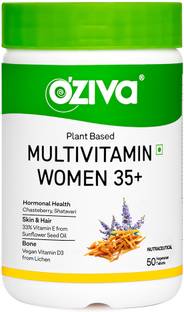 OZiva Plant Based Multivitamins for Women 35+, For Hormonal Health, Skin & Hair,
