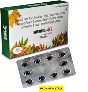RINGHAS Nutrinol-4G For Healthy, Energy Booster & Brain Sharpner Softgel (6x10 Capsules)