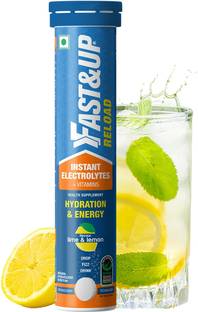 FAST&UP Reload Instant Electrolyte Energy Drink, Effervescent Tablets, Lime & Lemon