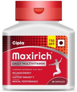 Cipla Maxirich Daily Multivitamin & Minerals Softgels Bottle