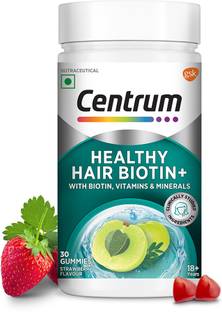 Centrum Healthy Hair Biotin+| 30 Gummies | 100% RDA of , Amla, Vitamins,Minerals