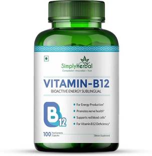 Simply Herbal Vitamin B12 Cyanocobalamin 1000MCG for Produce Red Blood Cells & Boost Energy