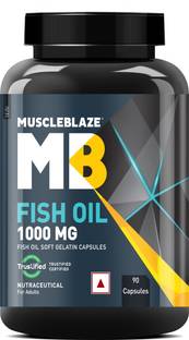 MUSCLEBLAZE Omega 3 Fish Oil 1000 mg (180mg EPA and 120mg DHA)