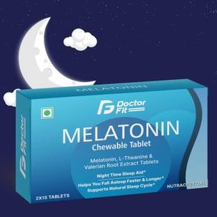 DOCTORFIT Melatonin Chewable Tablet, L-Theanine & Valerian Root Extract for healthy Sleep