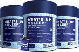 What's Up Wellness Melatonin Gummies for Sleep, Muscle Recovery & Nerve Relaxation For Men & Women