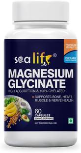 Sea life Magnesium Glycinate 500 Mg Capsules | Chelated Magnesium Supplement