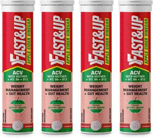 FAST&UP Apple Cider Vinegar Effervescent Tablets, ACV With Mother, Vitamin B6 & B12