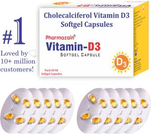 PHARMAZAIN LIFE SCIENCES Vitamin D3 Softgel Capsule for Bone Joint Mental Health & Heart for Men & Women