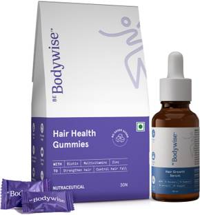 Be Bodywise Biotin Hair Gummies 30N & Hair Growth Serum | 3% Rosemary 2% Redensyl 2% Anagain