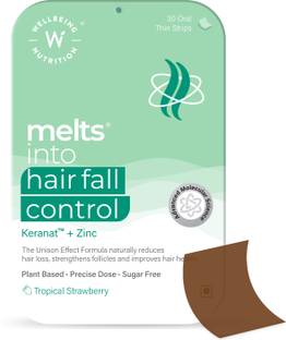 Wellbeing Nutrition Melts Hair Fall Control Keranat 100mg, Improves Hair volume & Nourish Follicles