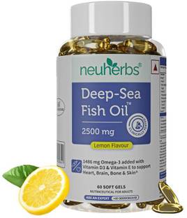 Neuherbs Deep Sea Omega 3 Capsules, Fish Oil Triple Strength 2500mg,EPA- 892mg, DHA-594mg