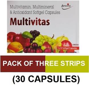 OBEXA PHARMA MULTIVITAS MULTIVITAMIN SUPPLEMENT CAPSULE FOR MEN AND WOMEN (3*10CAPS)