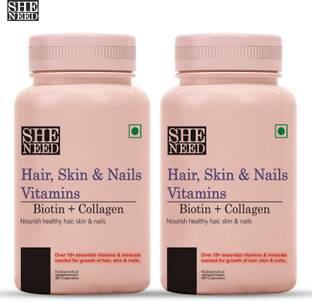 SheNeed Hair- Skin & Nails Vitamins (60 capsules) - Pack-2