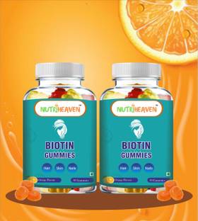 NUTRI HEAVEN Biotin Gummies Healthy And Natural Support For,Hair,Skin&Nails