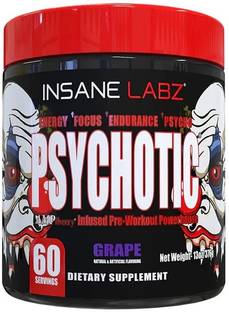 insane labz Psychotic Pre-Workout 60 servings Grape flavor