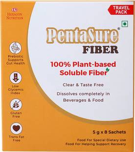 PentaSure 100% Plant-Based Soluble Fiber Travel Pack, each 5g sachets (5g x 8)- 40gm