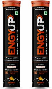 ENGYUP NO Booster, L-Arginine & L-Citrulline, 30 Effervescent Tablets, Orange Flavor