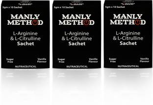 Manly Method L Arginine & L Citrulline 1500 Mg Vanilla Flavor Sugar Free Supplement