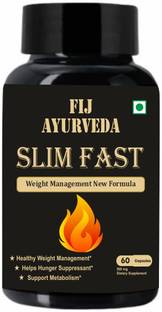 FIJ AYURVEDA Slim fast Capsule for Men & Women Helps in Weight Loss & Fat Burn – 60 Capsules
