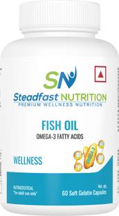 Steadfast NUTRITION Fish Oil Capsule 1000mg Triple Strength for Healthy Heart, Brains, Joints & Body