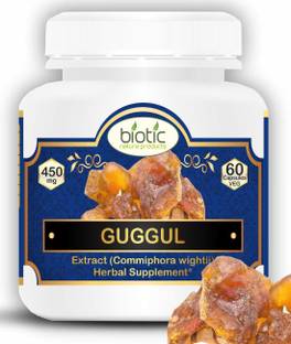 biotic Guggul Capsules - Commiphora wightii Extract 500mg - 60 Veg Capsule