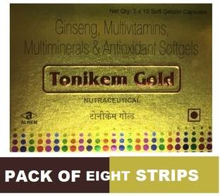 ALKEM TONIKEM GOLD MULTIVITAMIN HEALTH SUPPLEMENT CAPS (8*10CAPS)