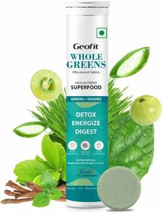 GEOFIT Whole Greens Effervescent Tablets for Immunity & Detoxification with Superfoods