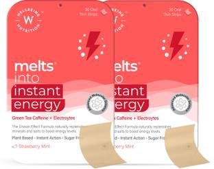 Wellbeing Nutrition Melts Instant Energy, 100% Plant Based Green Tea Caffene, Energy Boost