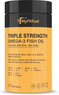 MyFitFuel Triple Strength Omega 3 Fish Oil, 1200mg (540 EPA 360 DHA), 30 softgels