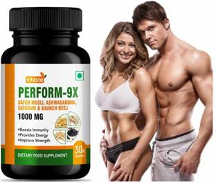 VITASTA Power- 9x Safed Musli, Ashwagandha, Satavari & Kaunch Beej Capsule