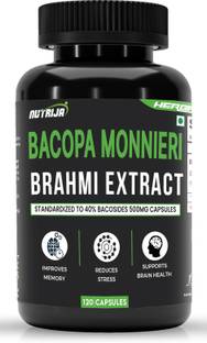NutriJa Brahmi - Bacopa Monnieri Extract 500mg Capsules with 40% Bacosides