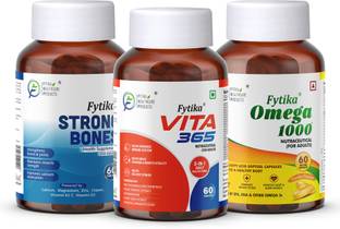 FYTIKA HEALTHCARE PRODUCTS Strong Bones + Vita 365 + Omega 1000 ( Pack of 3 )
