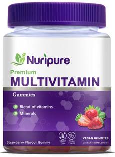 Nuripure Men & Women's Immunity Multivitamin Gummies Vitamins A, C, D, E, B12