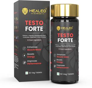 healeo Testosterone Forte, 12 in 1 Testo Booster with Tribulus, Safed Musli, Ginseng