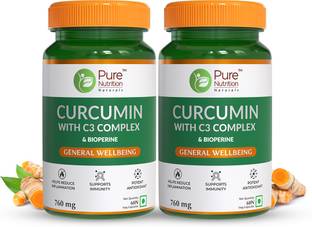 Pure Nutrition Curcumin C3 Complex 760mg + Black Pepper, Amla & Sunthi | Natural Antioxidant