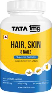 TATA 1mg Hair, Skin & Nails Supreme with Collagen, Biotin, Zinc,Iron & Vitamin B