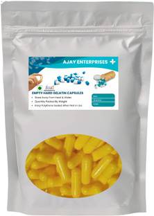 Ajay Enterprises Empty Gelatin CapsuleShell Size 0 (500 mg) Yellow Color
