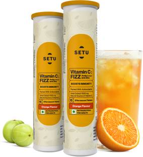SETU Vitamin C: Fizz - 30 Effervescent Tablets (Pack of 2) | Amla Extract and Zinc
